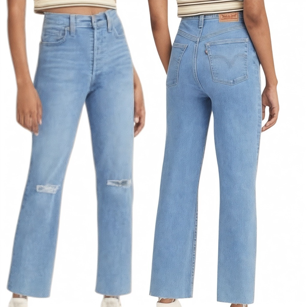 Levi’s Ribcage Straight Ankle Jeans Size 27 High Rise 12” Rise